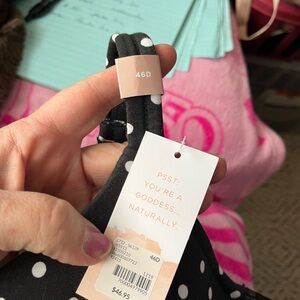 Polka Dot Black & White Bra - 46D